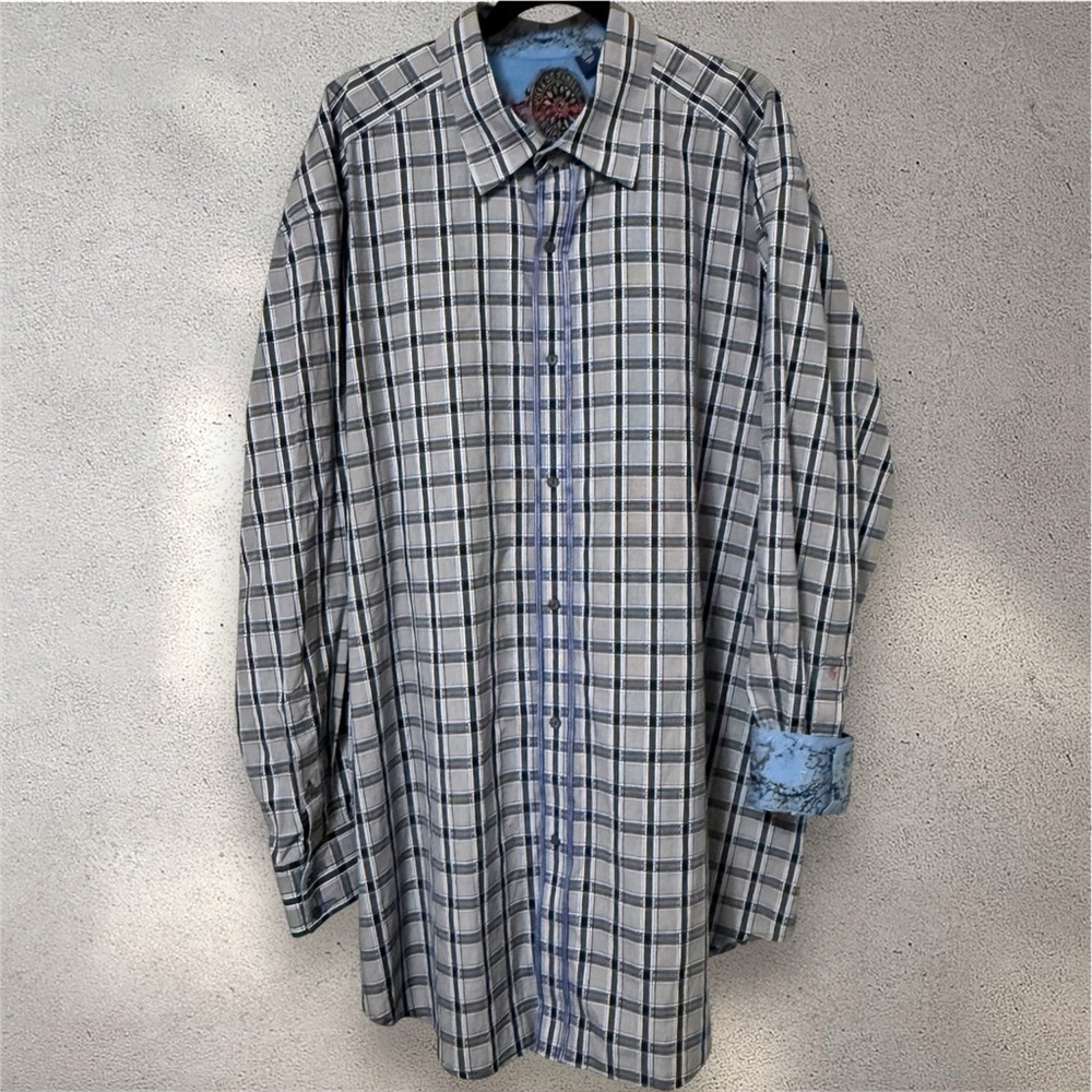 Robert Graham Ville De Paris Men’s Long Sleeve Flip Cuff Shirt Size 3XLB XXLB